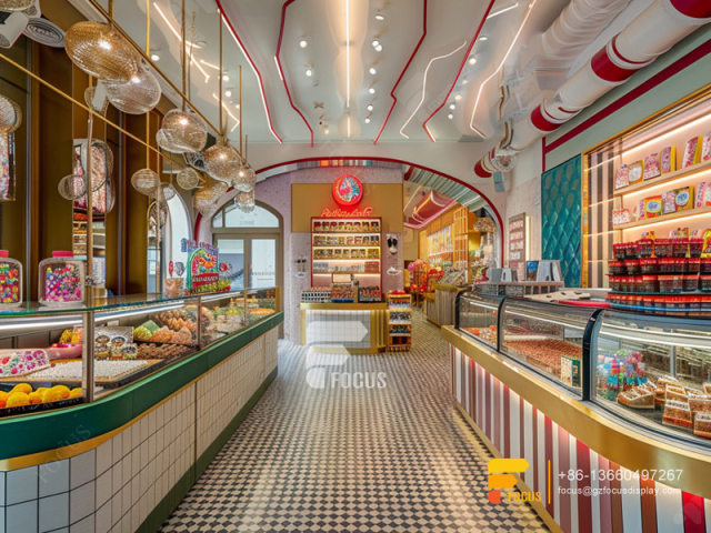 Custom Snack Shelves Modern Sweet Shop Interior Design