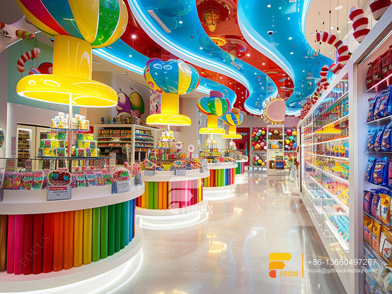 Custom Cotton Candy Stands Sweets Display Chocolate Store