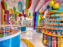 Candy Interior Design Sweet Shop Display Counter Shelving