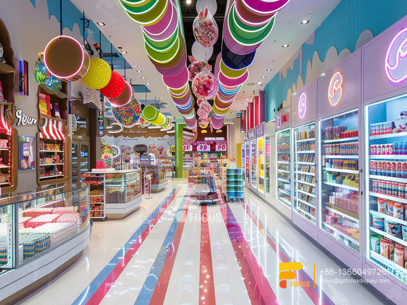 Glass Candy Display Lollipop Sweet Shop Chocolate Cabinet
