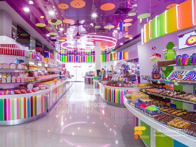 Custom Cotton Candy Rack Retail Snack Display Sweet Store