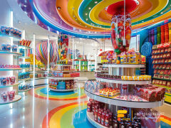Retail Candy Display Snacks Shop Design Chocolate Glass Counter