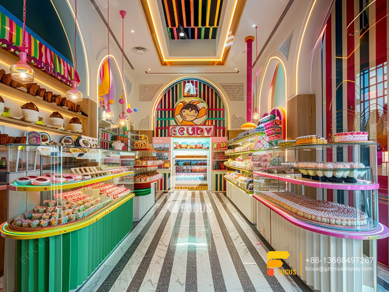 Custom Snack Shelves Modern Sweet Shop Interior Design