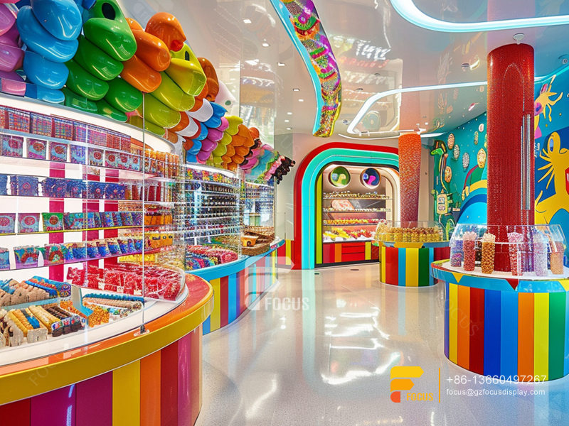 Retail Candy Display Snacks Shop Design Chocolate Glass Counter