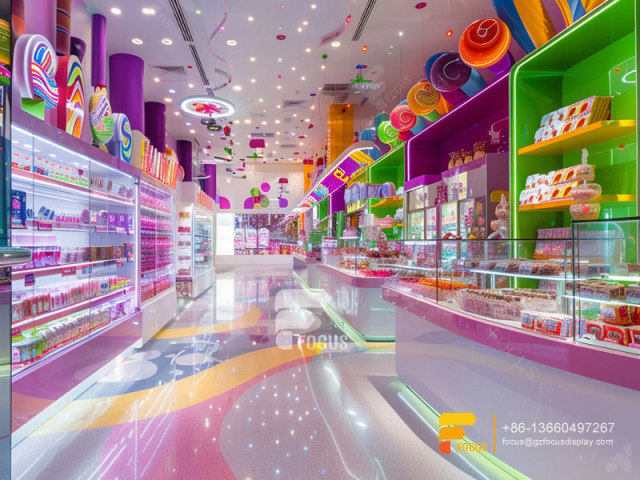 Custom Chocolate Candy Display Sweet Shop Interior Design
