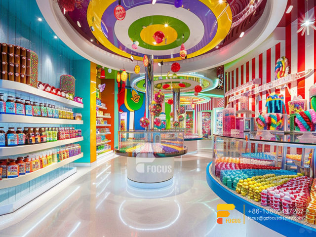 Candy Cabinets Modern Sweet Shop Interior Design Chocolate Display Shelves