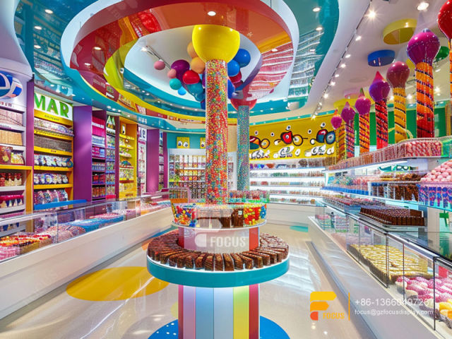 Custom Candy Stands Snack Display Shelf Sweet Store
