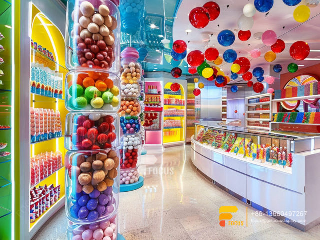 Candy Shop Counter Lollipop Sweet Shop Snack Display Rack
