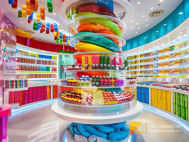 Candy Cane Stand Modern Sweet Shop Interior Design Display Racks Chocolate