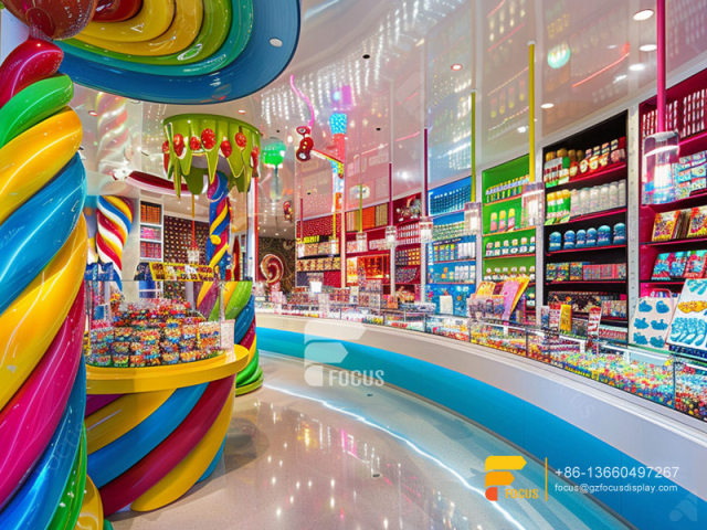 Bulk Candy Fixtures Snack Display Case Chocolate Showcase