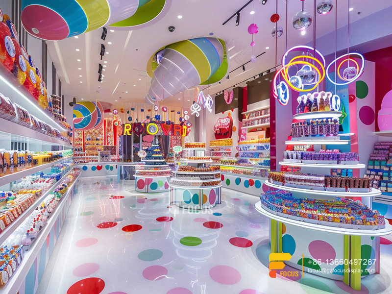 Glass Candy Display Lollipop Sweet Shop Chocolate Cabinet