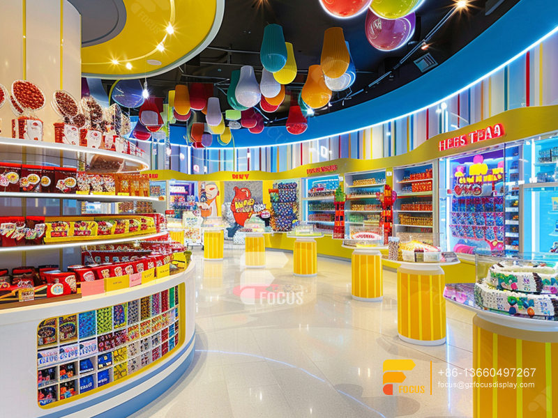 Custom Snack Food Display Racks Lollipop Sweet Shop