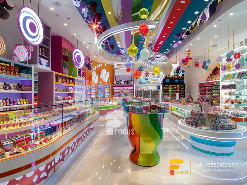 Bulk Candy Display Fixtures Sweet Shop Interior Design Chocolate Showcase