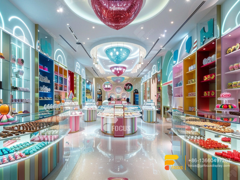 Sweets Candy Store Snack Display Shelf Chocolate Cabinet