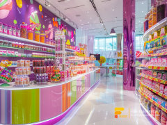 Glass Candy Cabinet Snack Display Stands Chocolate Store