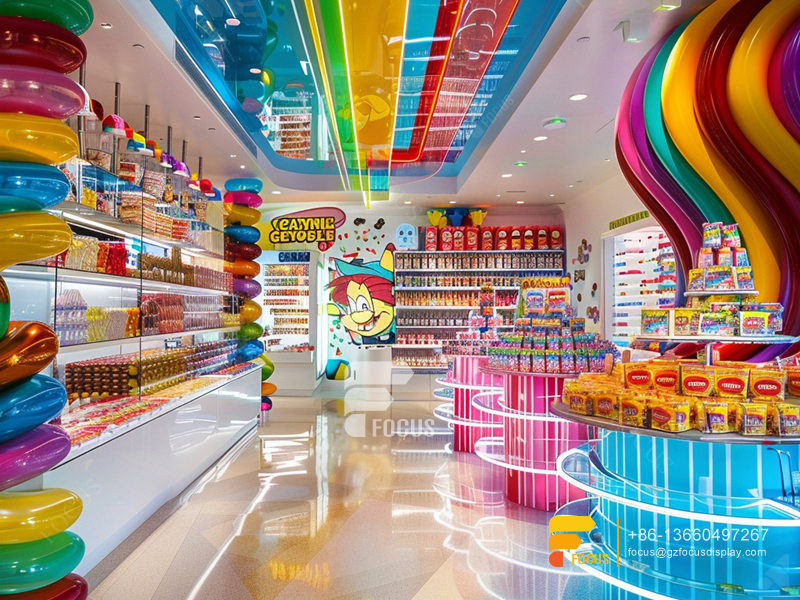Candy Glass Display Sweet Shop Interior Design Chocolate Showcase