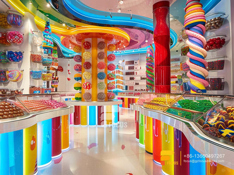 Modern Sweet Shop Interior Design Custom Chocolate Counter Display