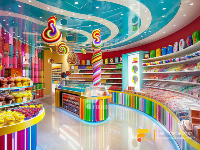 Modern Sweet Shop Interior Design Custom Chocolate Counter Display