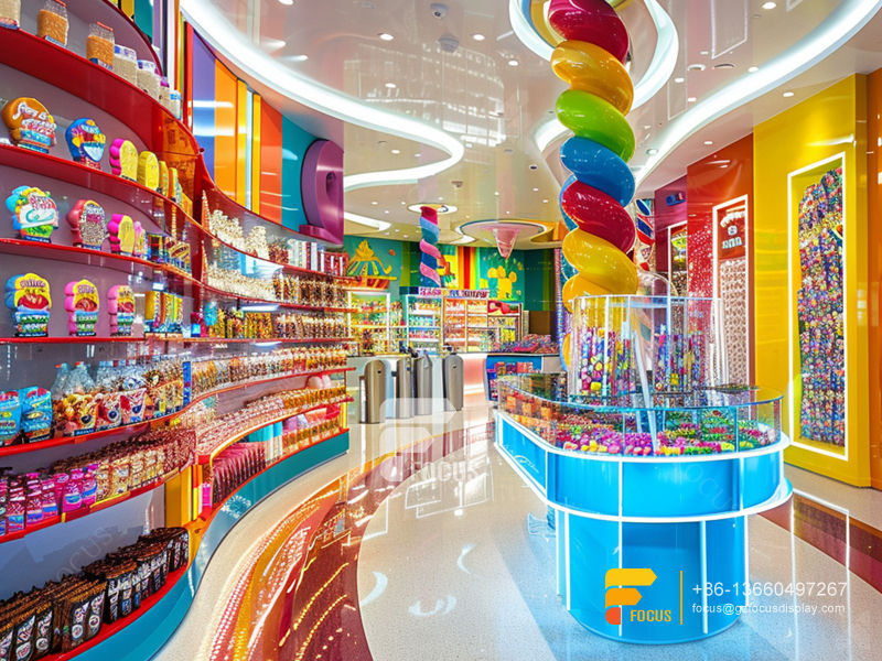 Candy Store Design Modern Sweet Shop Wooden Chocolate Display Rack