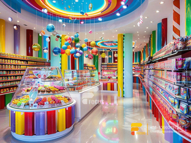 Candy Store Displays Snack Food Racks Chocolate Glass Counter