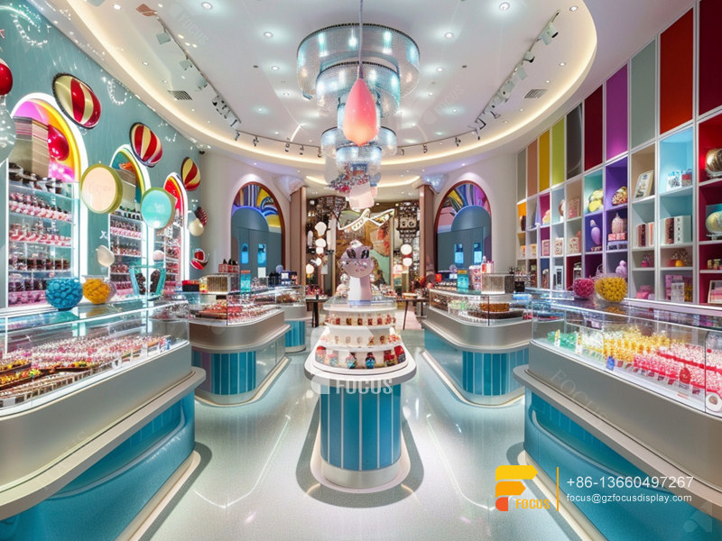 Custom Sugar Sweet Shop Snack Displays Chocolate Shelf