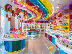 Sweet Shop Shelves Chocolate Display Stand Snack Counter