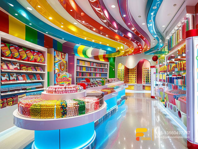 Custom Candy Rack Retail Snack Display Chocolate Shop