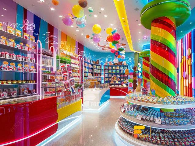 Candy Store Stand Snack Display Shelf Chocolate Store