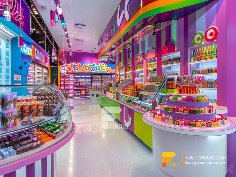 Custom Cotton Candy Rack Retail Snack Display Sweet Store