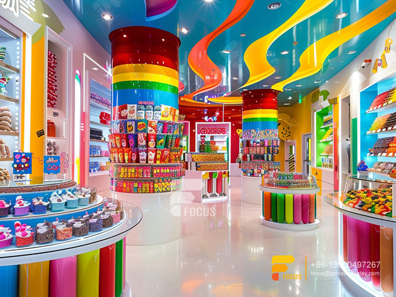 Cotton Candy Stand Display Sugar Sweet Shop Chocolate Store