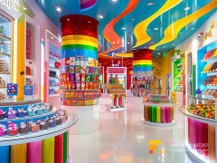 Cotton Candy Stand Display Sugar Sweet Shop Chocolate Store