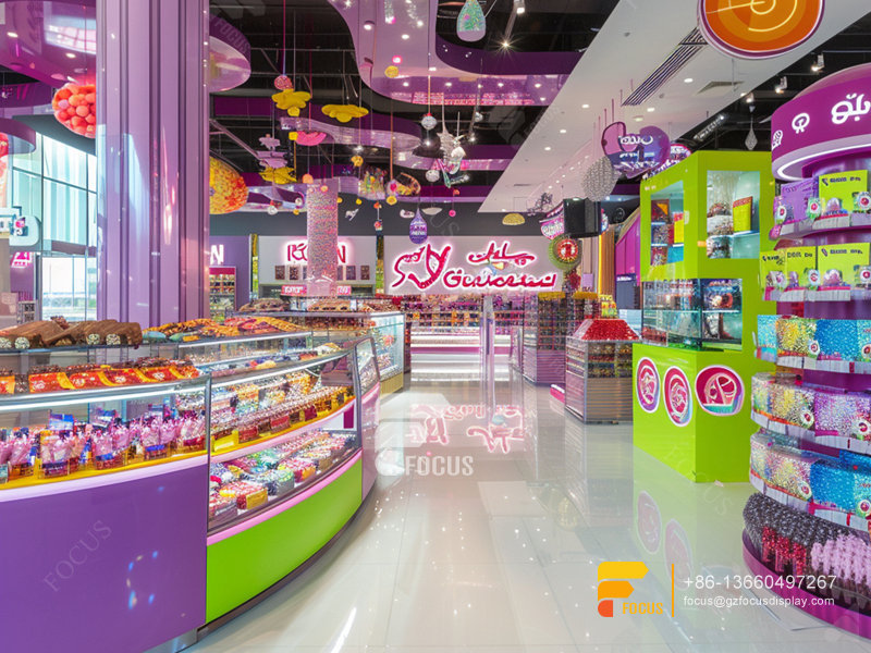 Custom Chocolate Candy Display Sweet Shop Interior Design