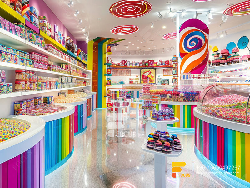 Candy Shelf Rack Snack Display Case Sweet Shop Shelving