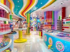 Retail Candy Display Snacks Shop Design Chocolate Glass Counter