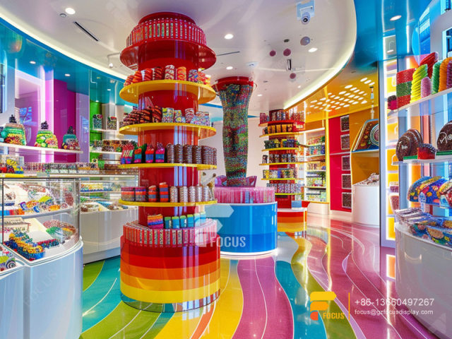 Cotton Candy Stand Display Sugar Sweet Shop Chocolate Store
