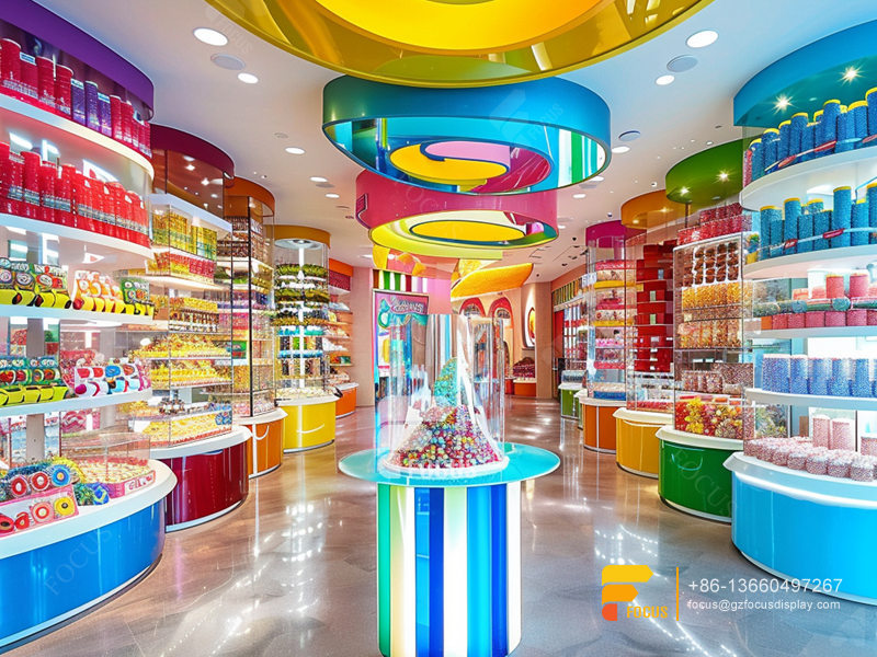 Cotton Candy Stand Display Sugar Sweet Shop Chocolate Store