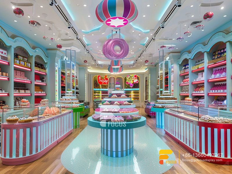 Sweets Candy Store Snack Display Shelf Chocolate Cabinet
