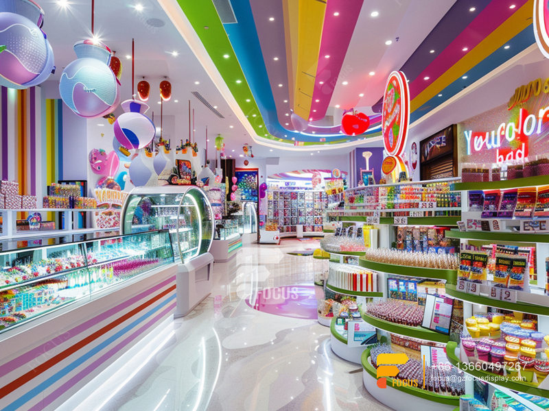 Glass Candy Display Lollipop Sweet Shop Chocolate Cabinet