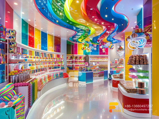 Custom Cotton Candy Stands Sweets Display Chocolate Store