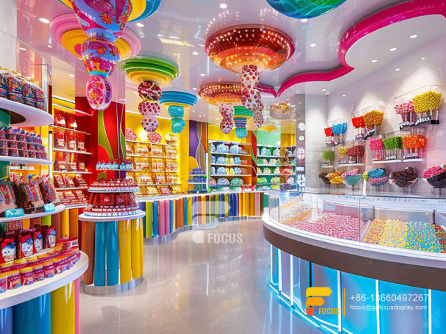 Candy Shop Counter Lollipop Sweet Shop Snack Display Rack