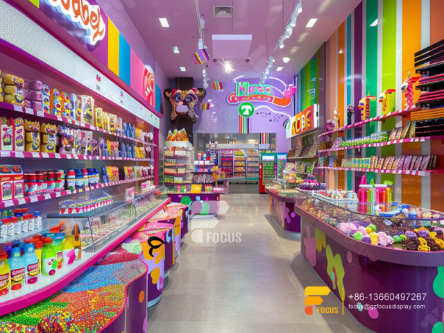 Custom Snacks Rack Chocolate Shops Wooden Sweets Display