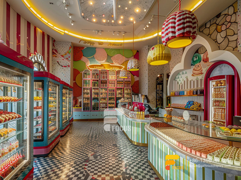 Custom Candy Stands Snack Display Shelf Sweet Store