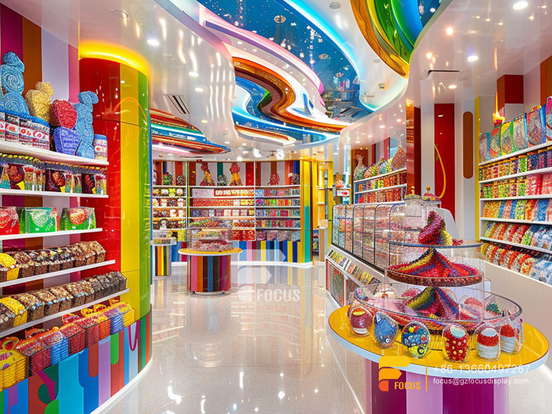 Custom Candy Stands Snack Display Shelf Sweet Store