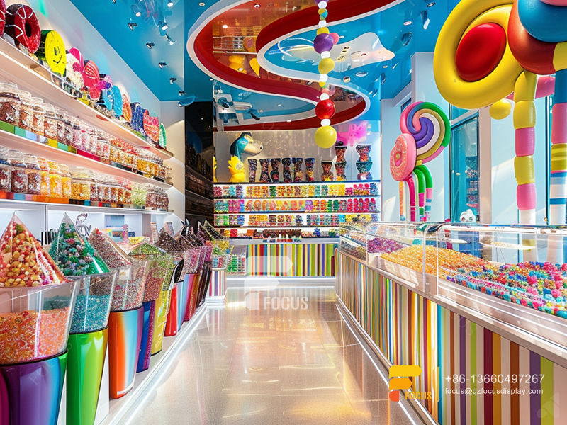 Bulk Candy Display Lollipop Sweet Shop Chocolate Shelf