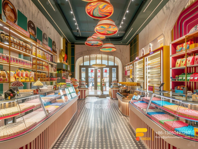Custom Snack Shelves Modern Sweet Shop Interior Design