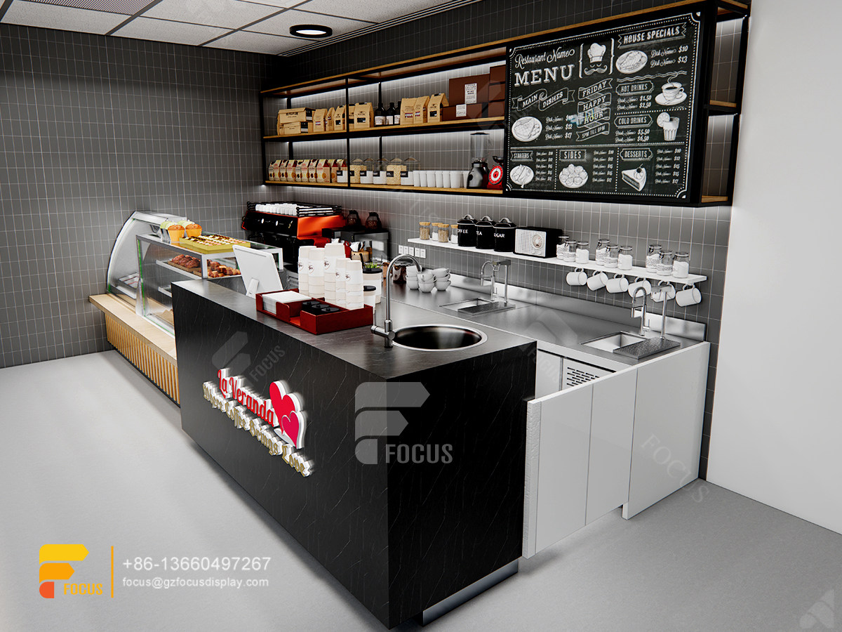 coffee shop counter fixtures modern milk tea shop interior design