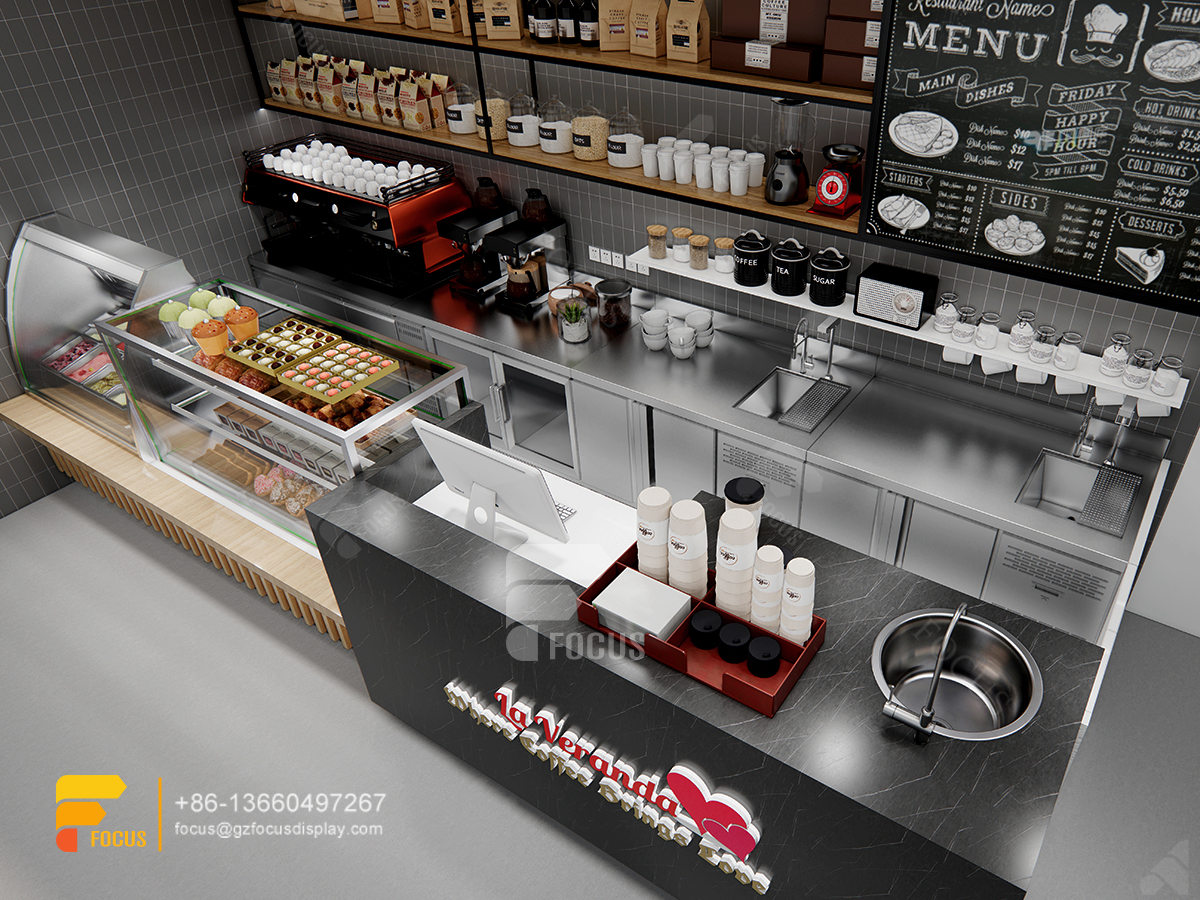 coffee shop counter fixtures modern milk tea shop interior design