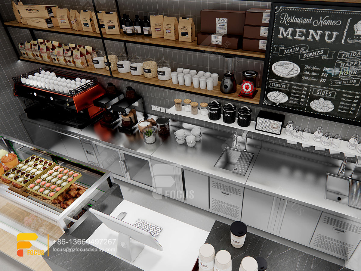 coffee shop counter fixtures modern milk tea shop interior design