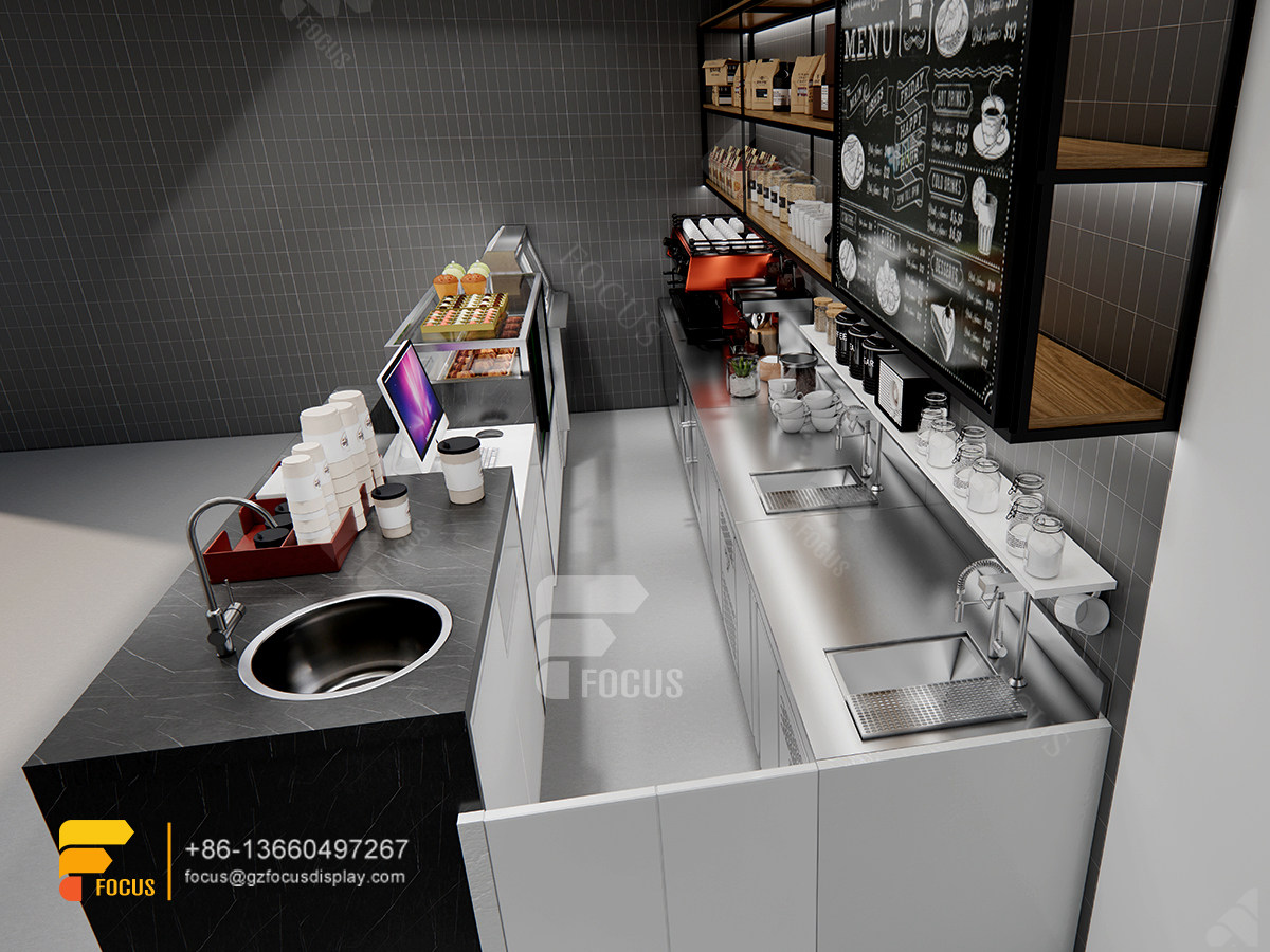 coffee shop counter fixtures modern milk tea shop interior design
