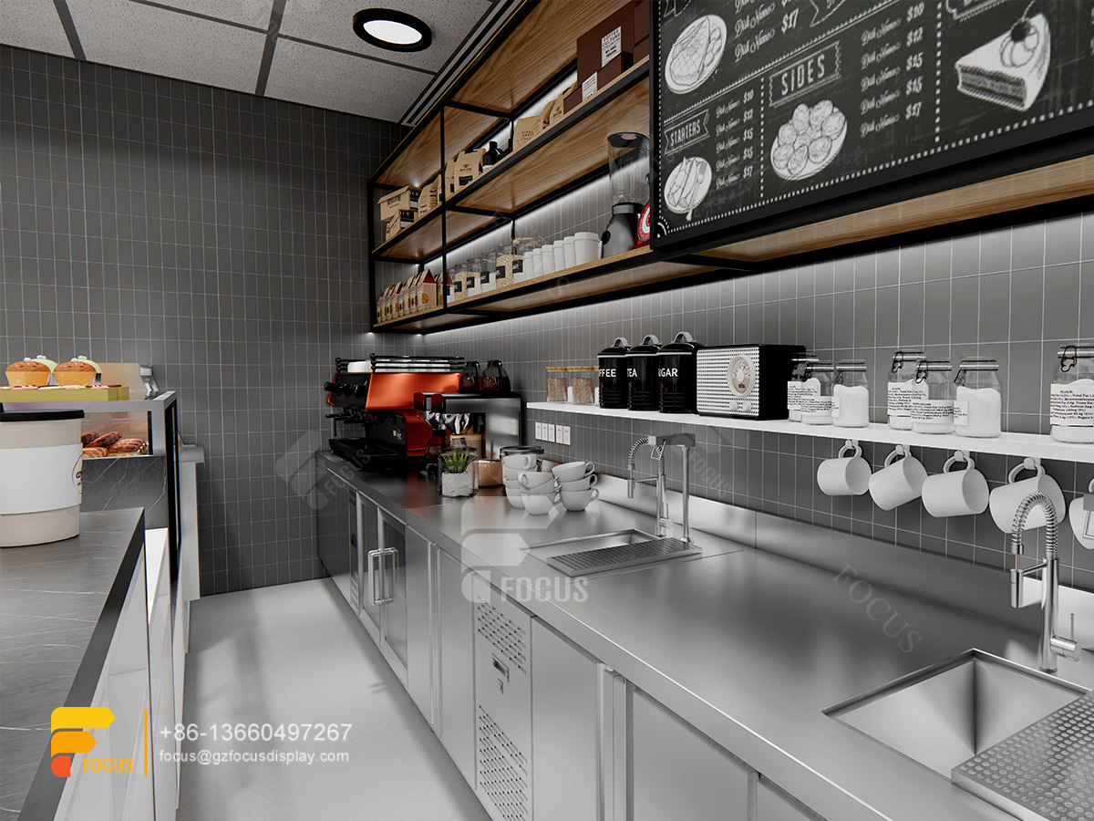 coffee shop counter fixtures modern milk tea shop interior design
